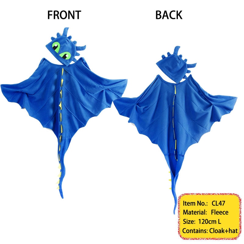 Capa de disfraz de dragon con sombrero