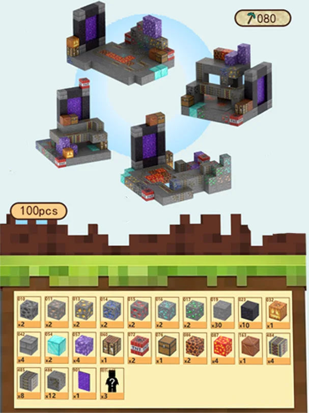 Bloques de construcción magneticos Minecraft