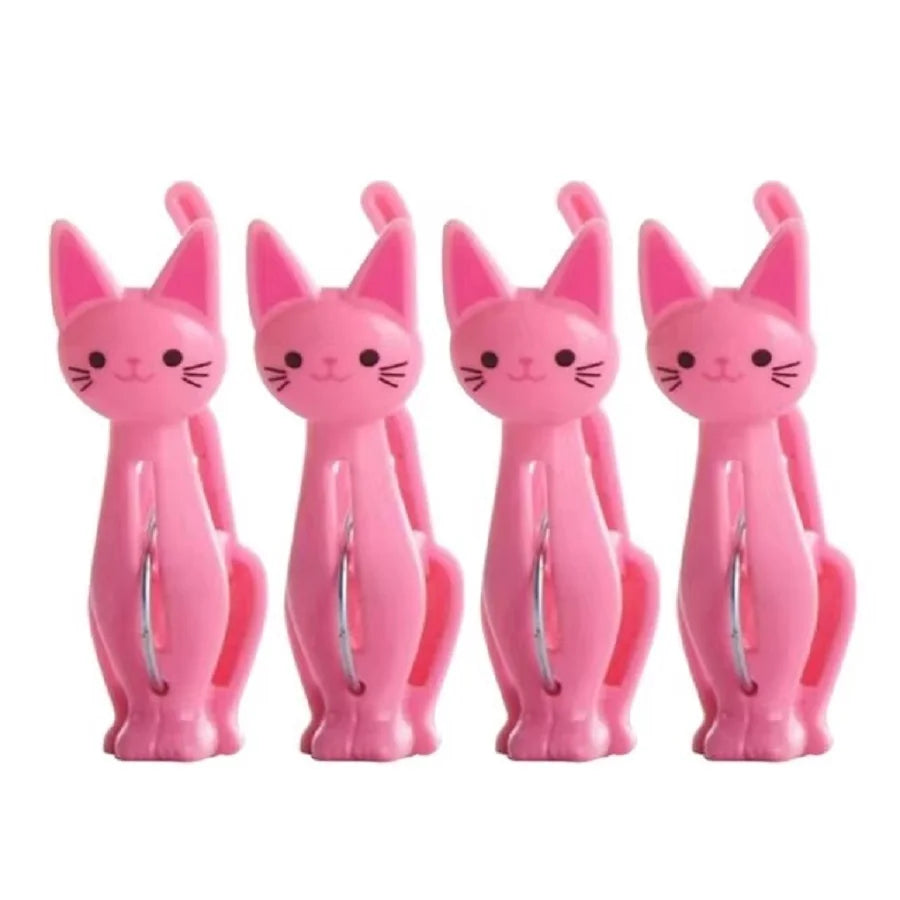 Set 4 ganchos de ropa diseño gato