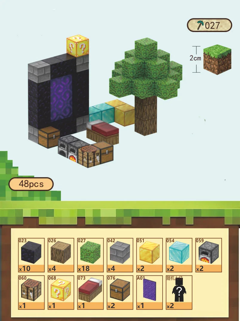 Bloques de construcción magneticos Minecraft