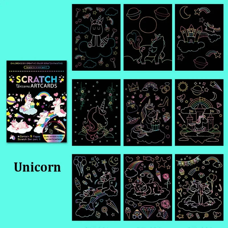 Cuaderno de arcoíris para raspar infantil