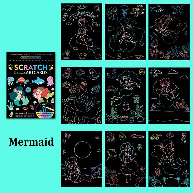 Cuaderno de arcoíris para raspar infantil