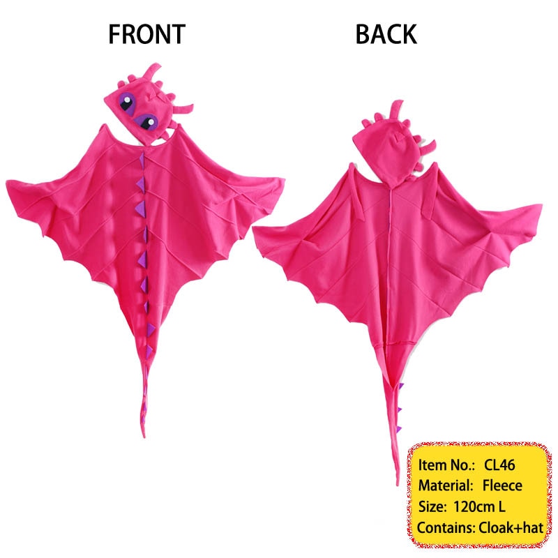 Capa de disfraz de dragon con sombrero