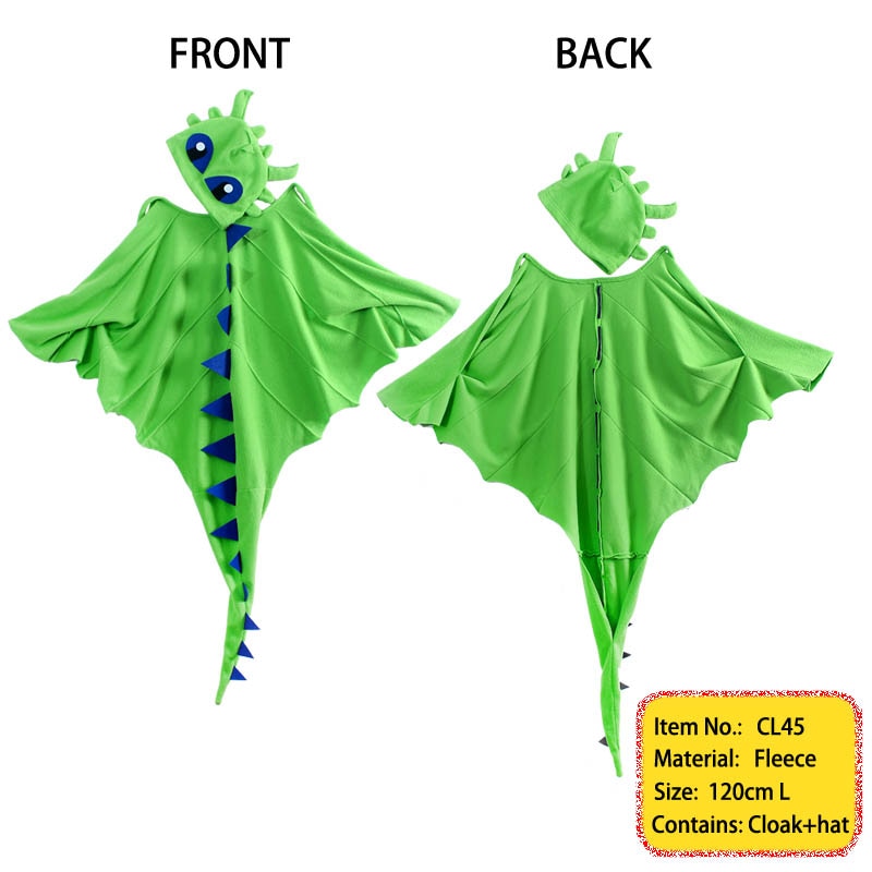 Capa de disfraz de dragon con sombrero