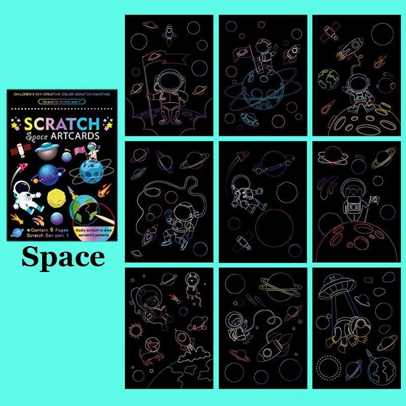 Cuaderno de arcoíris para raspar infantil