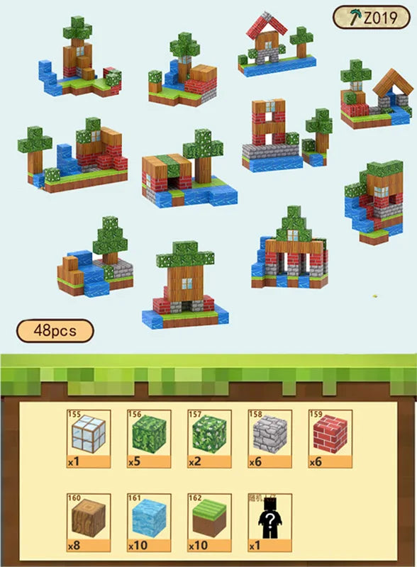 Bloques de construcción magneticos Minecraft