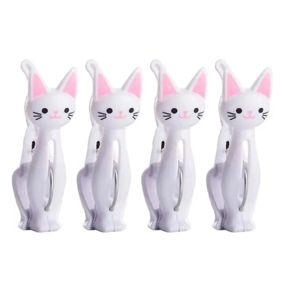 Set 4 ganchos de ropa diseño gato