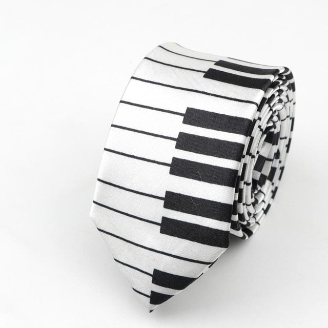 corbata musica teclado blanco