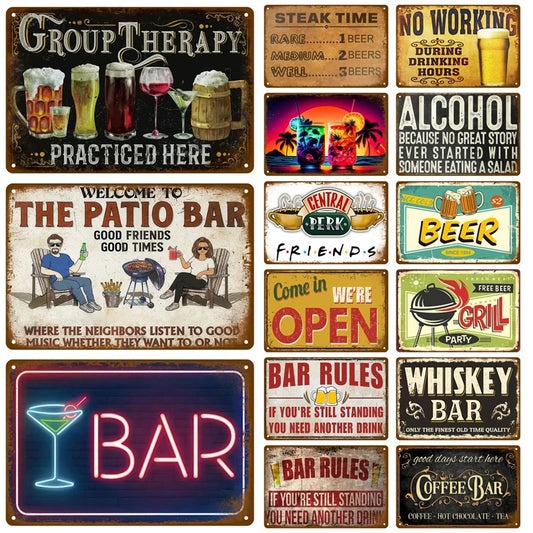 Cartel de metal retro de cerveza