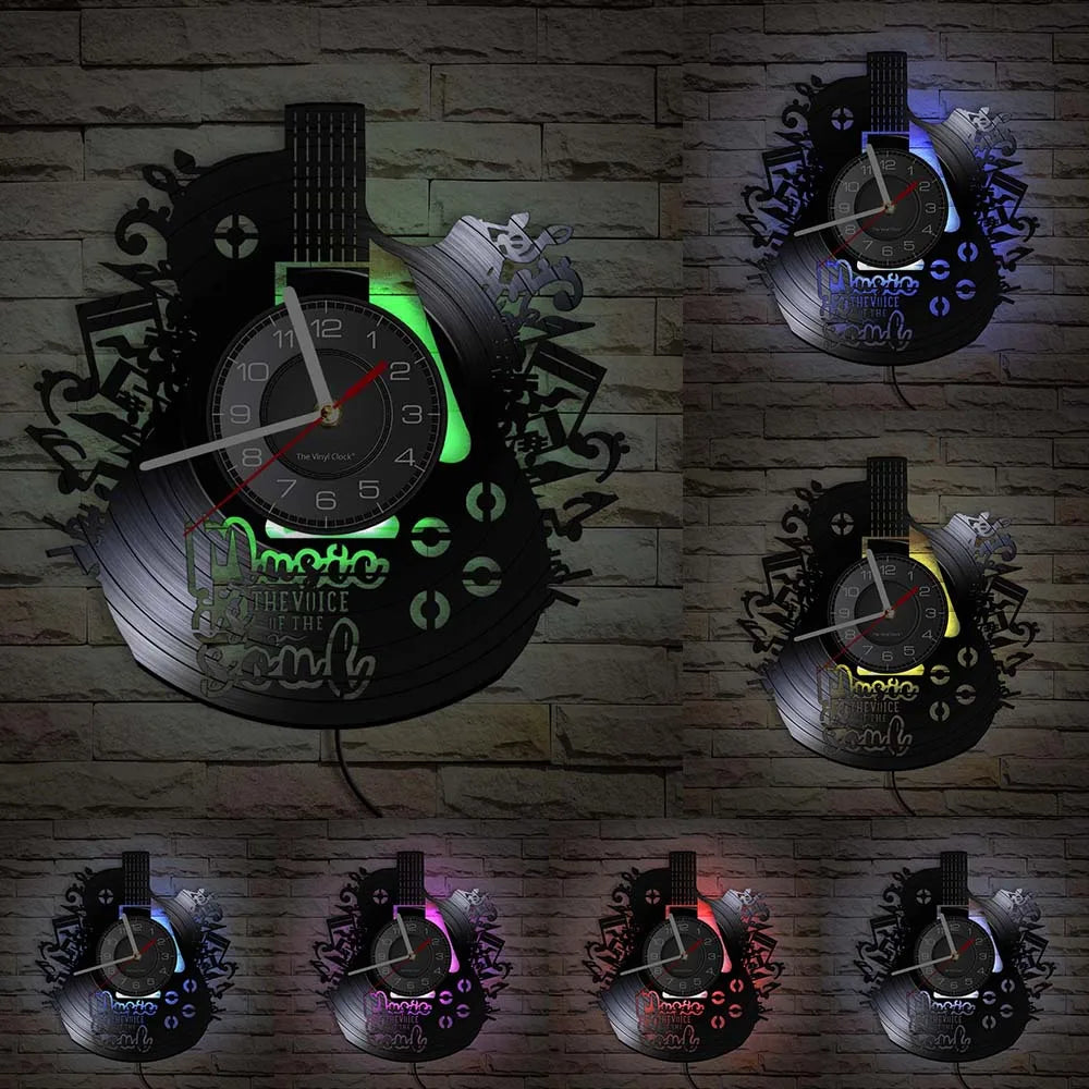 Reloj de pared de disco de vinilo