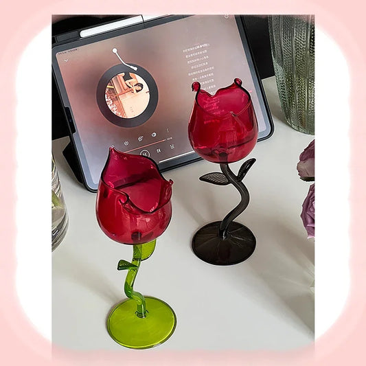 Copas de coctel en forma de rosa
