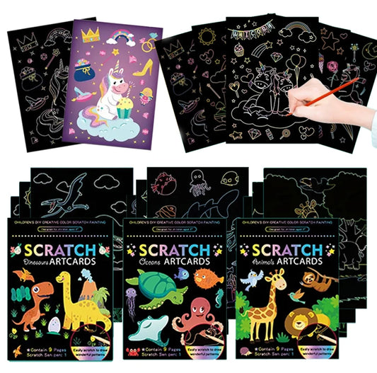 Cuaderno de arcoíris para raspar infantil