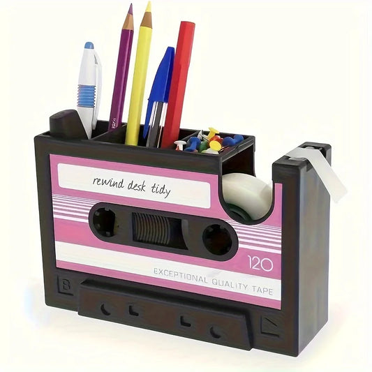 Organizador de escritorio vintage cassette
