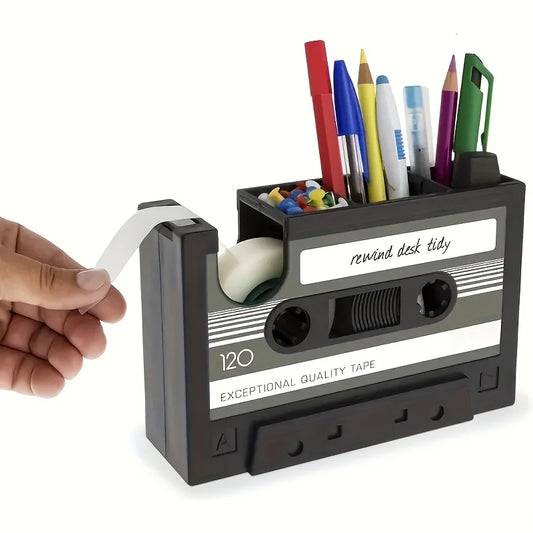 Organizador de escritorio vintage cassette