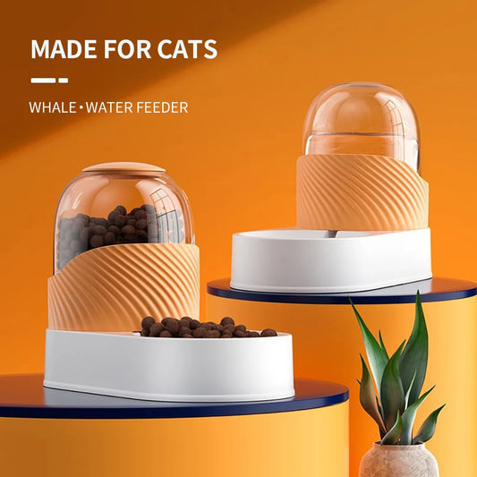 Dispensador de agua y comida para gatos