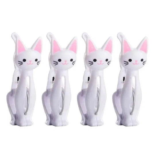 Set 4 ganchos de ropa diseño gato