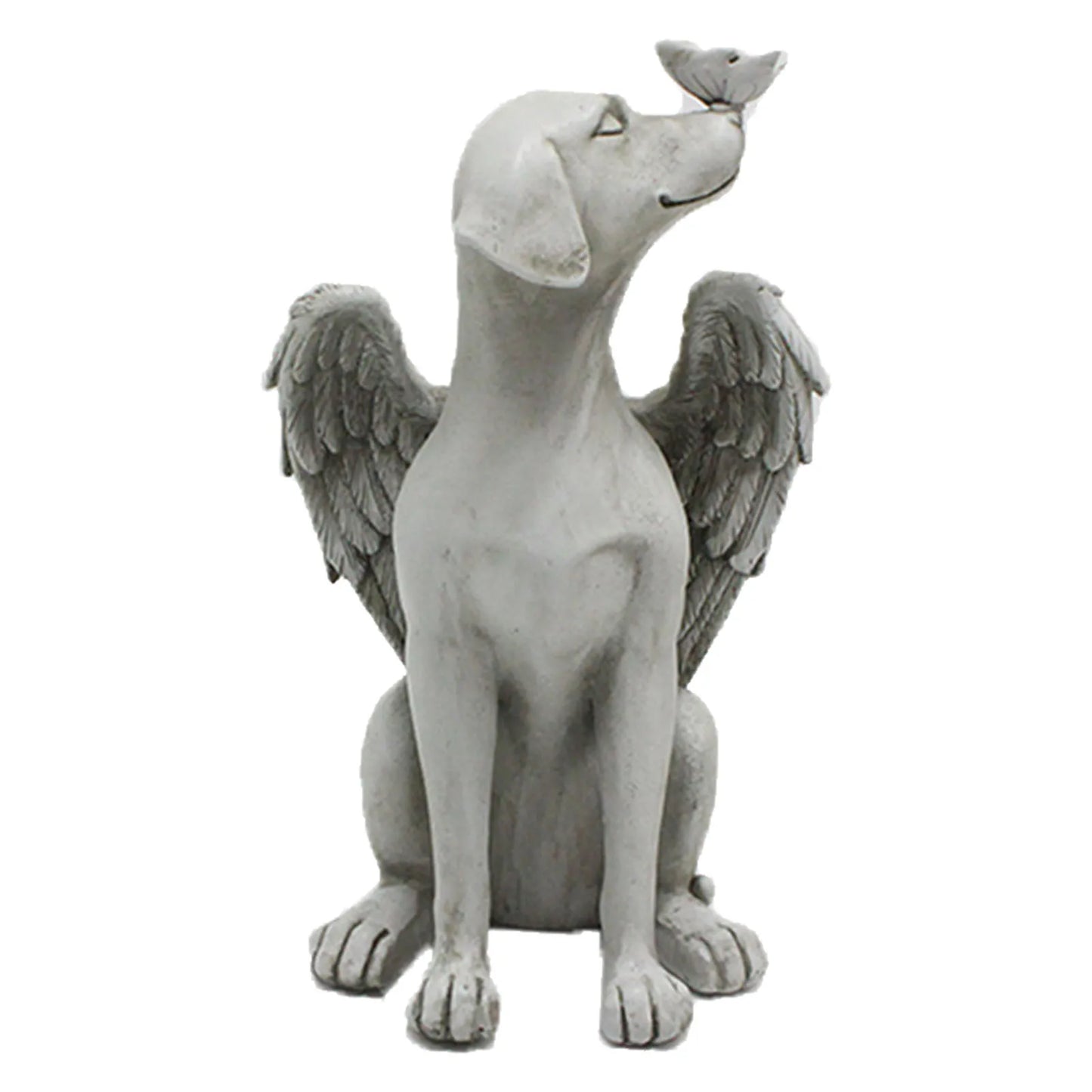 Escultura conmemorativa perro con alas