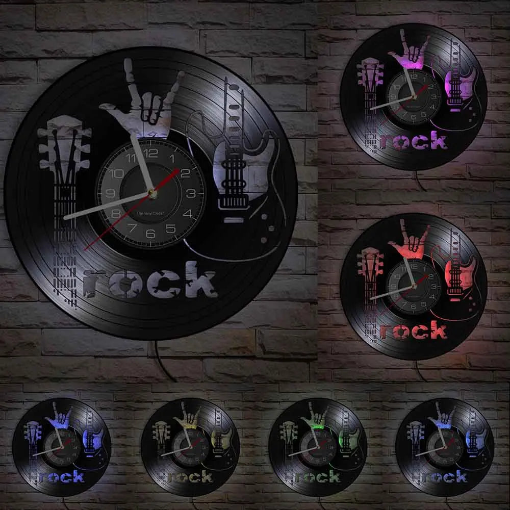 Reloj de pared de disco de vinilo