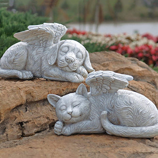 escultura gato perro muerto fallecido